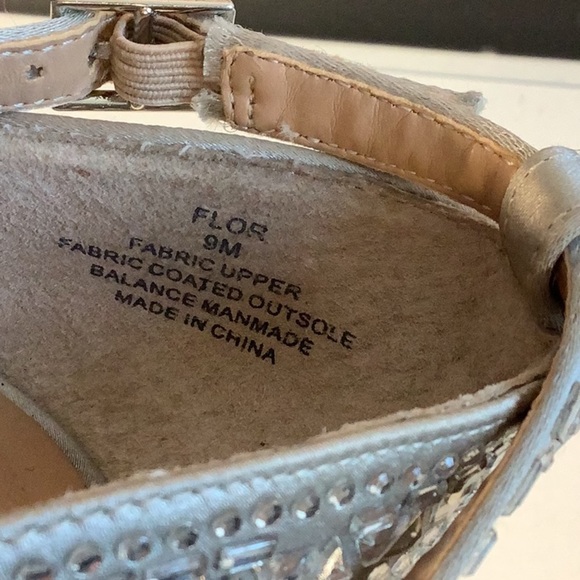 Thalia Sodi Flor Silver T Strap Platform Stiletto Jeweled Open Toe Heels Sz 9 - Picture 11 of 12